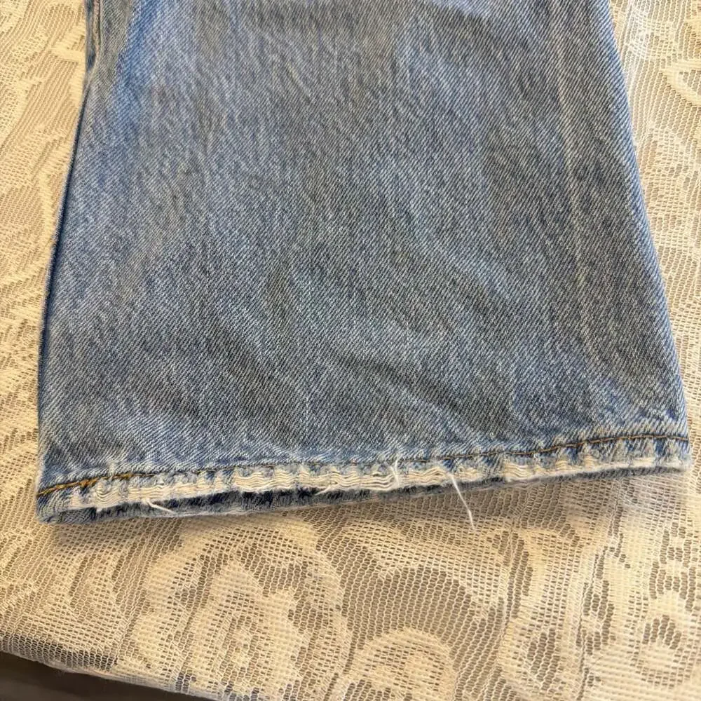 Y2KLevis 501 ButtonFly Blue Jeans W34 /L28 Funky Grunge Distressed Made 11/09